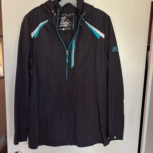 ZeroXposur Black Jacket with Teal Highlights